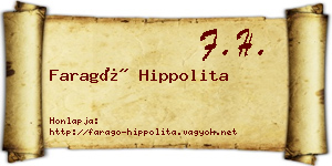 Faragó Hippolita névjegykártya